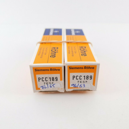 2 X PCC189 SIEMENS TUBE. CRYOTREATED. 1960s PROD. MATCHED PAIR. CT  ENA