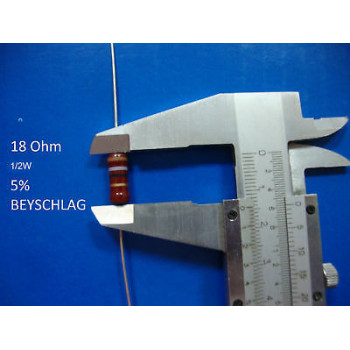 VINTAGE BEYSCHLAG RESISTOR. 1/2W 18R 18Ohm 5% *1 PC* NEW+