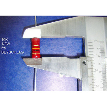 VINTAGE BEYSCHLAG RESISTOR. 1/2W 10K 5% *1 PC* NEW+ (New Old Stock) RC1755