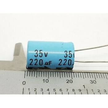 ELECTROLYTIC CAPACITOR TEMCO 220uF 35V NOS(New Old Stock) 2PC. CA256U24F030321