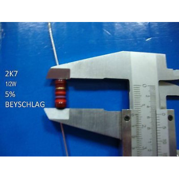 VINTAGE BEYSCHLAG RESISTOR. 1/2W 2K7 2,7K 5% *1 PC* NEW+ RC1752