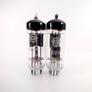 2 X 6V4 / EZ80 RSD TUBE. 1950s PRODUCTION. WELDED PLATES. SOLID GETTER. AB  ENA 2