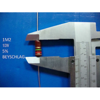 VINTAGE BEYSCHLAG RESISTOR. 1/2W 1M2 1.2M 5% *1 PC* NEW+