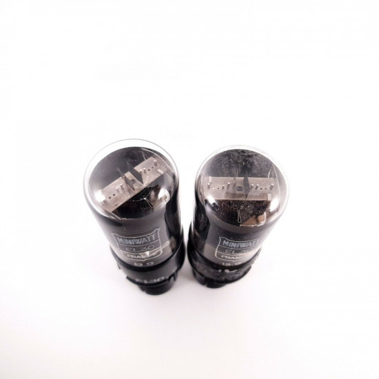 2 X EL30 MINIWATT TUBE. 1940s FRENCH PRODUCTION. METAL BASE BLACK PLATE. AB  ENA