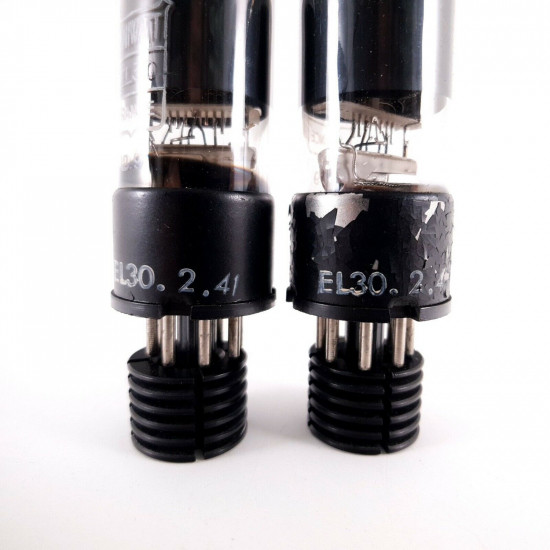 2 X EL30 MINIWATT TUBE. 1940s FRENCH PRODUCTION. METAL BASE BLACK PLATE. AB  ENA