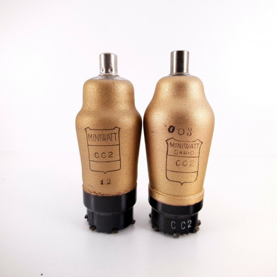 2 X CC2 MINIWATT-DARIO TUBE. 1940s FRENCH PRODUCTION. AB  ENA