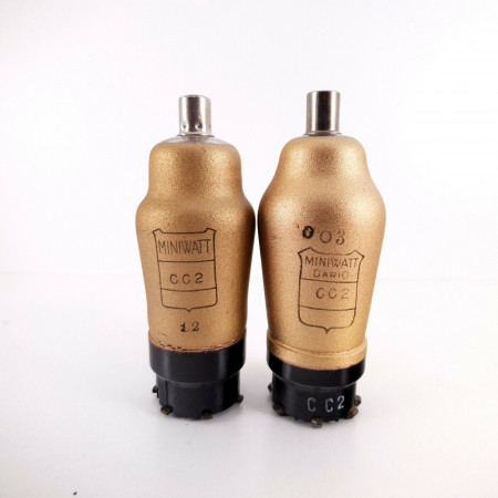 2 X CC2 MINIWATT-DARIO TUBE. 1940s FRENCH PRODUCTION. AB  ENA
