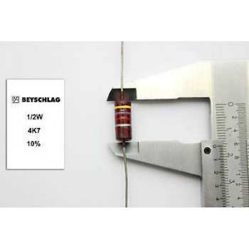 VINTAGE BEYSCHLAG RESISTOR. 1/2W 4K7 4.7K 10% *1 PC* NOS (New Old Stock)