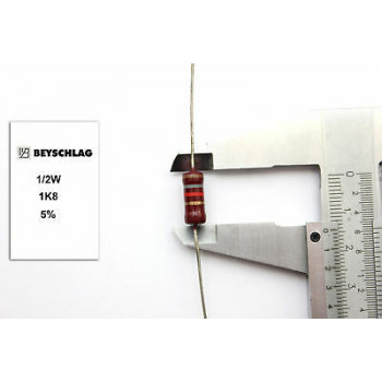 VINTAGE BEYSCHLAG RESISTOR. 1/2W 1K8 5% *1 PC* NOS (New Old Stock) RC1690