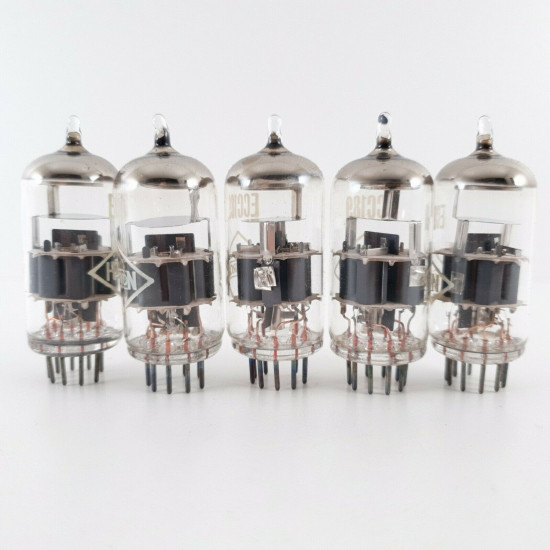 5 X ECC189 HALTRON TUBE. CRYOTREATRED. HALO GETTER. 1960s TUNGSRAM PROD. CT  ENA