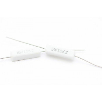 CEMENTED CERAMIC RESISTOR 10K 5W AXIAL NOS (New Old Stock) *2PC* U21