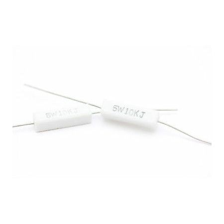 CEMENTED CERAMIC RESISTOR 10K 5W AXIAL NOS (New Old Stock) *2PC* U21