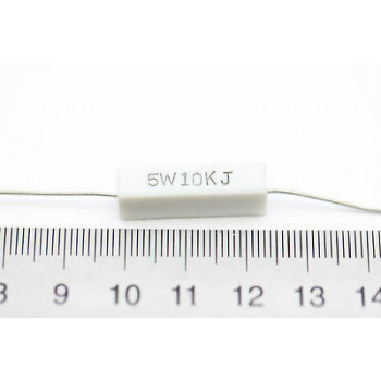 CEMENTED CERAMIC RESISTOR 10K 5W AXIAL NOS (New Old Stock) *2PC* U21 2