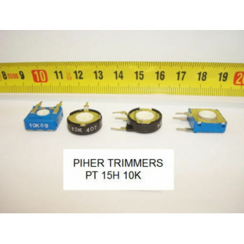 2 x POTENCIOMETROS - TRIMMERS. PIHER PCB PT15H 10 KOhm (15mm. diametro. Lineal )
