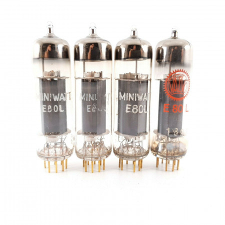 4 X E80L PHILIPS. 1960s. GOLD PIN. SQ SPECIAL QUALITY. MATCHED QUAD. CL  ENA