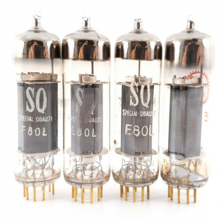 4 X E80L PHILIPS. 1960s. GOLD PIN. SQ SPECIAL QUALITY. MATCHED QUAD. CL  ENA