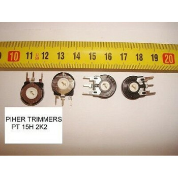 2 x POTENCIOMETROS - TRIMMERS. PIHER PCB PT15H 2.2 KOhm(15mm. diametro. Lineal )