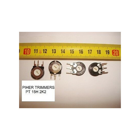 2 x POTENCIOMETROS - TRIMMERS. PIHER PCB PT15H 2.2 KOhm(15mm. diametro. Lineal )