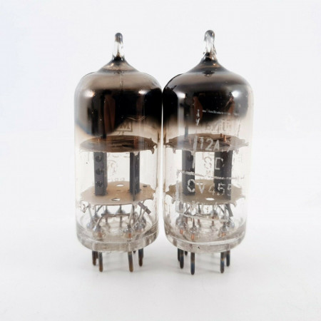 2 X ECC81 MULLARD TUBE. R-CODES. SMOOTH PLATES. 1960s PRODUCTION.  CI  ENA