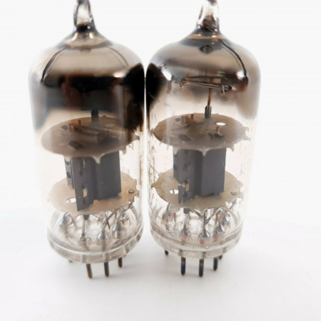 2 X ECC81 MULLARD TUBE. R-CODES. SMOOTH PLATES. 1960s PRODUCTION.  CI  ENA