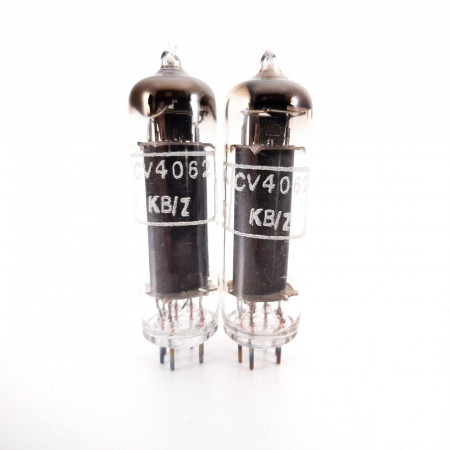 2 X CV4062 / A2134 MARCONI-OSRAM 1959' PROD. TUBE. BLACK PLATES. D-G. AB  ENA