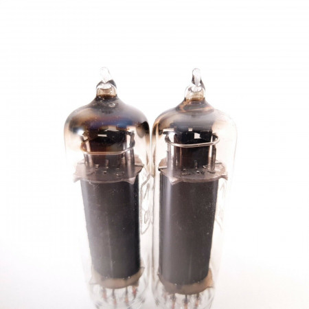 2 X CV4062 / A2134 MARCONI-OSRAM 1959' PROD. TUBE. BLACK PLATES. D-G. AB  ENA