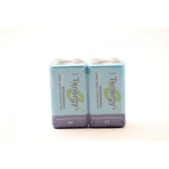 2 X TENERGY® 9V RECHARGEABLE BATTERY 250MAH NI-MH. BATERIA RECARGABLE 9V.