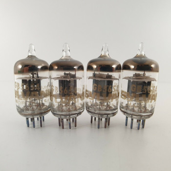 4 X GB 5654 SYLVANIA TUBE. GOLD BRAND. BLACK PLATES. NOS / NIB.  AB  ENA 2