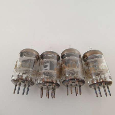 4 X GB 5654 SYLVANIA TUBE. GOLD BRAND. BLACK PLATES. NOS / NIB.  AB  ENA