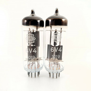 2 X 6V4 / EZ80 RSD TUBE. 1950s PROD. WELDED PLATES. SOLID GETTER. AB  ENA 2