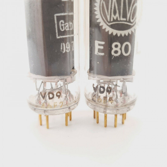 2 X E80L VALVO. 1960s PHILIPS PROD. GOLD PIN. NOS/NIB CX  ENA