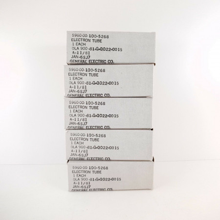 5 X JAN 6SJ7 GE TUBE. 1981' PRODUCTION. NOS/NIB. AB  ENA