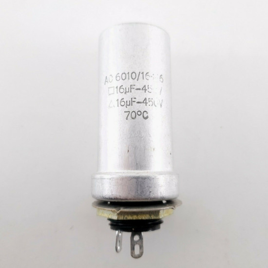 16uF + 16uF 450V PHILPS ELECTROLYTIC CAPACITOR. 25X55MM. CQ  ENA