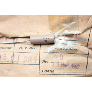 SPECIAL VINTAGE PIHER RESISTOR. 2W 1K 10% *1 PC* NEW ORIGINAL 1962´S+