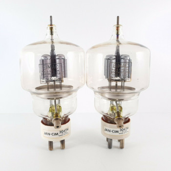 2 X JAN CIM 304TH / VT254 EIMAC TUBE. 1950s PRODUCTION. CW  ENA