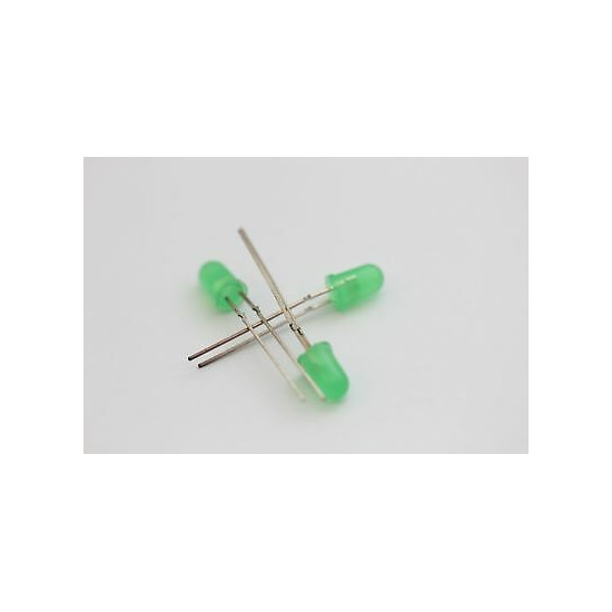 LEDS 5MM GREEN HIGH EFICIENCY NOS( New Old Stock ) 10PC. C402U540F090614