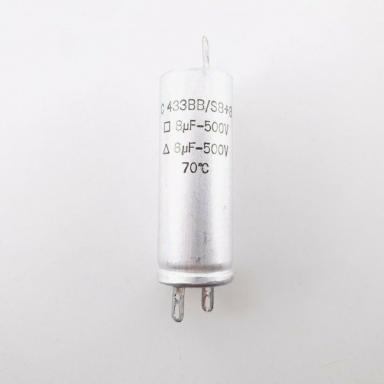 8uF + 8uF 500V PHILIPS ELECTROLYTIC CAPACITOR. 18X49MM. CQ  ENA