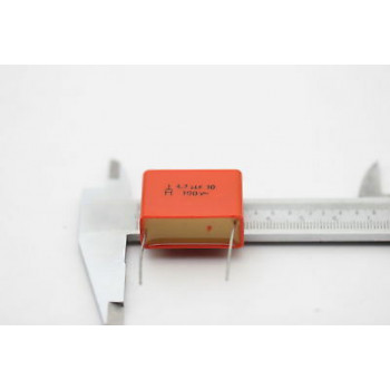 POLYESTER CAPACITOR R 4.7uF 100V 10% NOS (NEW OLD STOCK) 1PC. CA84U15F101016