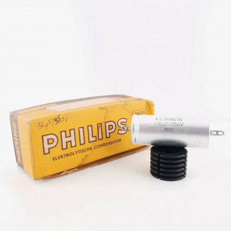 32uF 350V PHILIPS ELECTROLYTIC CAPACITOR. 18X49MM. CQ  ENA
