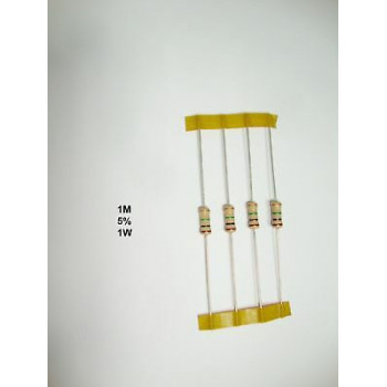 RESISTOR CARBON FILM. 1W 1M 5% *4 PC* NEW+