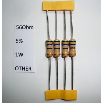 RESISTOR CARBON FILM. 1W 56R 56Ohm 5% *4 PC* NEW+