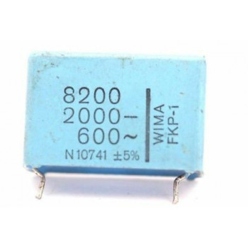 POLYESTER CAPACITOR WIMA 8200kF DC 2000V AC 600V PCB NOS 1PC. CA346U1F270717