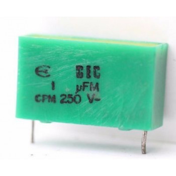 POLYESTER CAPACITOR CEC 1uF 250V NOS (NEW OLD STOCK) 1PC. CA346U1F270717