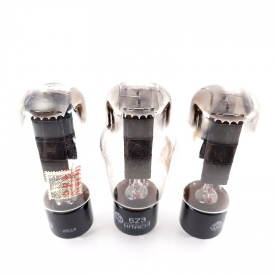 3 X 5Z3 / CV1861 HITACHI TUBE. BLACK PLATES. 1960s PROD. MATCHED TRIO. AL  ENA