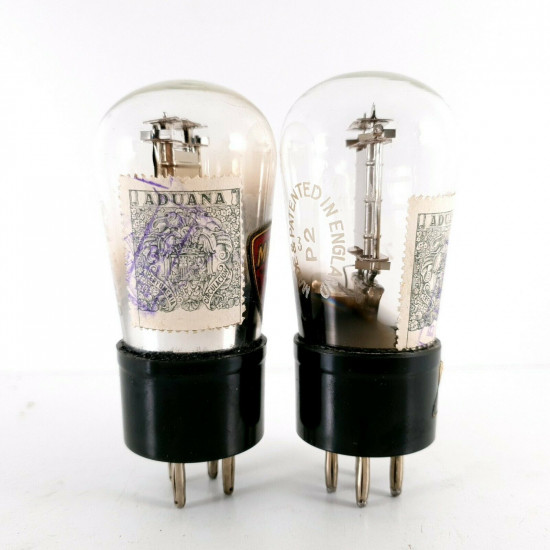 2 X P2 TUBE. MARCONI BRAND. CHROME PLATES. LITTLE GLOBE. CC  ENA