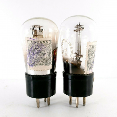 2 X P2 TUBE. MARCONI BRAND. CHROME PLATES. LITTLE GLOBE. CC  ENA