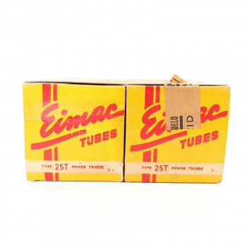 2 X 25T TUBE. EIMAC BRAND. GREY PLATES. CERAMIC BASE. PAIR. CC  ENA