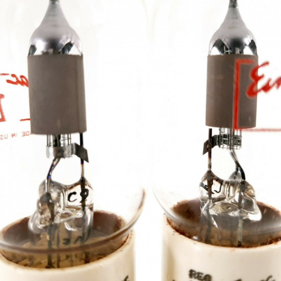 2 X 25T TUBE. EIMAC BRAND. GREY PLATES. CERAMIC BASE. PAIR. CC  ENA