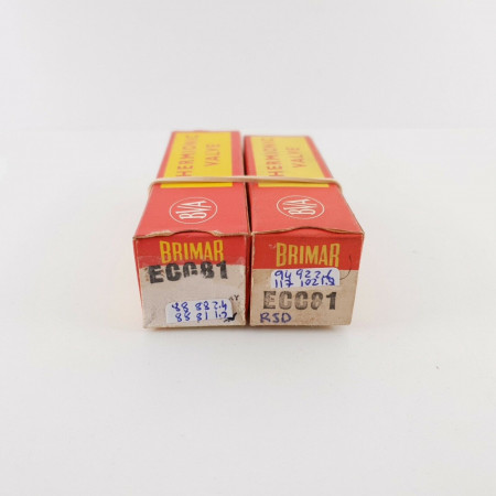 2 X ECC81 BRIMAR TUBE. RSD PRODUCTION. SMOOTH PLATES. CY  ENA