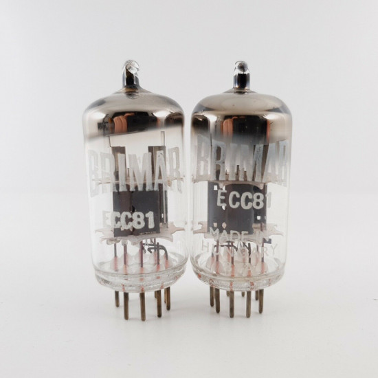 2 X ECC81 BRIMAR TUBE. RSD PRODUCTION. SMOOTH PLATES. CY  ENA